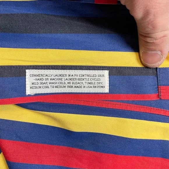 Maus & Hoffman Shirt Mens XXL Blue Striped Long Sleeve Button Down Made USA - Picture 12 of 16